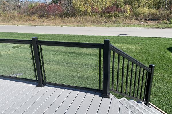 Glass railings and deck stairs